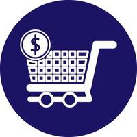 icono sólido del carrito de compras vector