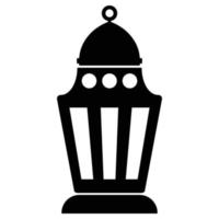 Ramadan Lantern Solid Black Icon vector