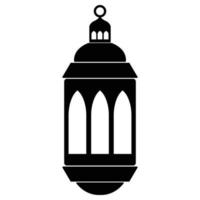 ramadan linterna icono negro sólido vector