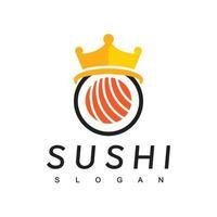 King Sushi logo design template vector