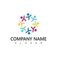 People Logo Template, Charity, Teamwork, And Social Media Network Icon vector