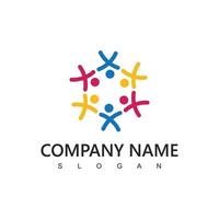 People Logo Template, Charity, Teamwork, And Social Media Network Icon vector