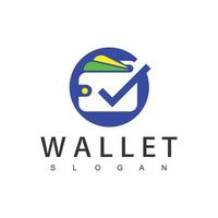 plantilla de diseño de logotipo de billetera, icono de pago vector