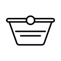 Shopping basket icon line isolated on white background. Black flat thin icon on modern outline style. Linear symbol and editable stroke. Simple and pixel perfect stroke vector illustration