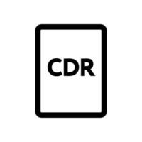 CDR file icon line isolated on white background. Black flat thin icon on modern outline style. Linear symbol and editable stroke. Simple and pixel perfect stroke vector illustration.