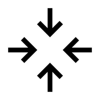 Central direction icon line isolated on white background. Black flat thin icon on modern outline style. Linear symbol and editable stroke. Simple and pixel perfect stroke vector illustration.