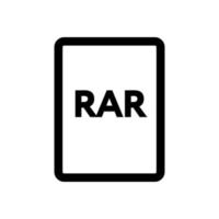 RAR file icon line isolated on white background. Black flat thin icon on modern outline style. Linear symbol and editable stroke. Simple and pixel perfect stroke vector illustration.