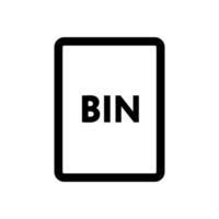 BIN file icon line isolated on white background. Black flat thin icon on modern outline style. Linear symbol and editable stroke. Simple and pixel perfect stroke vector illustration.