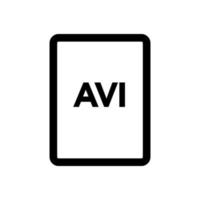 AVI file icon line isolated on white background. Black flat thin icon on modern outline style. Linear symbol and editable stroke. Simple and pixel perfect stroke vector illustration.