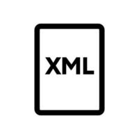 línea de icono de archivo xml aislada sobre fondo blanco. icono negro plano y delgado en el estilo de contorno moderno. símbolo lineal y trazo editable. ilustración de vector de trazo simple y perfecto de píxeles.