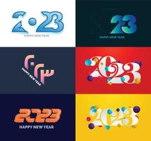 Big Set of 2023 Happy New Year logo text design 2023 number design template vector