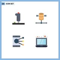 4 Thematic Vector Flat Icons and Editable Symbols of controller device joystick server phone Editable Vector Design Elements