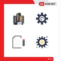 Flat Icon Pack of 4 Universal Symbols of address document company setting file Editable Vector Design Elements