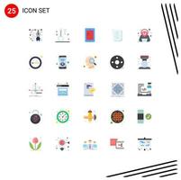 Modern Set of 25 Flat Colors Pictograph of confirm work task temperature to do list school Editable Vector Design Elements