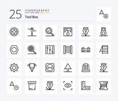 Tools 25 Line icon pack including tools. arrow. ampere. dumbbell. delete vector