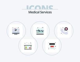 Medical Services Flat Icon Pack 5 Icon Design. emergency call. contact. healthcare. call. monitor vector