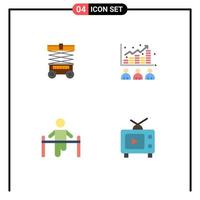 4 Creative Icons Modern Signs and Symbols of lift exercise lifter index gymnastic Editable Vector Design Elements