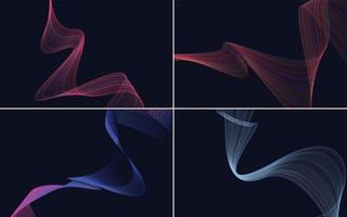 Collection of geometric minimal lines pattern set vector