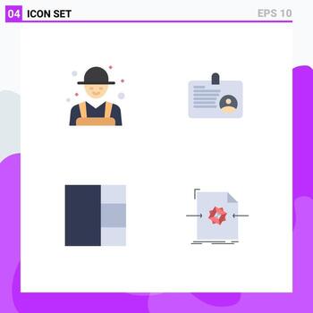 Stock Vector Icon Pack of 4 Line Signs and Symbols for farm layout rancher id file Editable Vector Design Elements