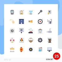 paquete de iconos de vector de stock de 25 signos y símbolos de línea para elementos de diseño de vector editables de pin de marca de diamante de grado de certificado