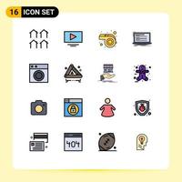 paquete de iconos de vector de stock de 16 signos y símbolos de línea para guión de muebles mardi gras codificación monobloque elementos de diseño de vector creativo editable