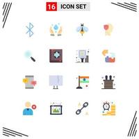 User Interface Pack of 16 Basic Flat Colors of find search honey data male Editable Pack of Creative Vector Design Elements