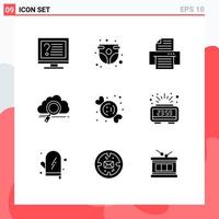 9 Creative Icons Modern Signs and Symbols of computing storage childhood search printer Editable Vector Design Elements