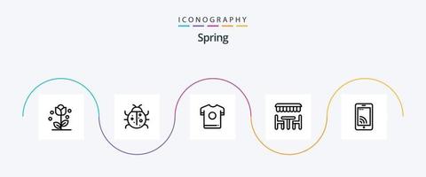 paquete de iconos de la línea de resorte 5 que incluye resorte. cena. naturaleza. restaurante deporte vector