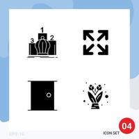 4 Creative Icons Modern Signs and Symbols of crown door monarchy direction home Editable Vector Design Elements