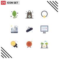 Universal Icon Symbols Group of 9 Modern Flat Colors of dome colonization shopping city ornament Editable Vector Design Elements