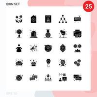 User Interface Pack of 25 Basic Solid Glyphs of hard disk drive weight social link Editable Vector Design Elements
