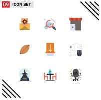 Universal Icon Symbols Group of 9 Modern Flat Colors of rugby ball football building australia store Editable Vector Design Elements