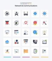 Creative Network And Communications 25 Flat icon pack  Such As network. globe. network. modem. network vector