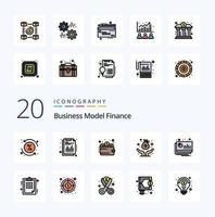 20 Finance Line Filled Color icon Pack like chart venture cash investor capital vector