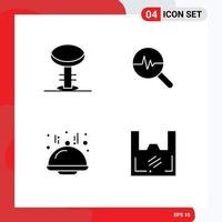 Universal Icon Symbols Group of 4 Modern Solid Glyphs of bar food stool graph bag Editable Vector Design Elements