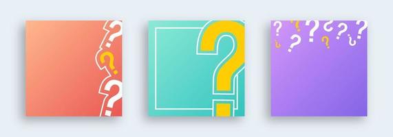 Square question mark background with text space. Quiz symbol. vector