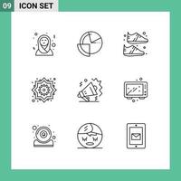 Pictogram Set of 9 Simple Outlines of real estate pretty flower clothing flower flower Editable Vector Design Elements