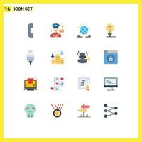 Modern Set of 16 Flat Colors Pictograph of cable fintech gdpr finance online Editable Pack of Creative Vector Design Elements