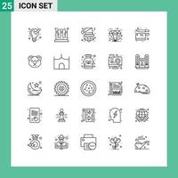 Modern Set of 25 Lines and symbols such as premium ecommerce test best santa Editable Vector Design Elements