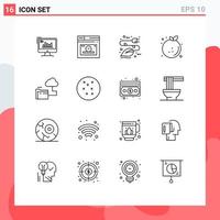 16 Creative Icons Modern Signs and Symbols of diet eco page plug energy Editable Vector Design Elements