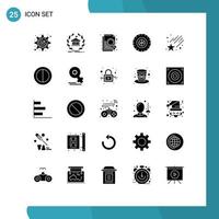 Group of 25 Modern Solid Glyphs Set for falling tire university car file Editable Vector Design Elements