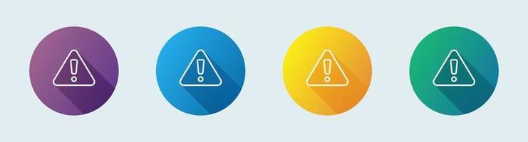 Exclamation line icon in flat design style. Error signs vector illustration.