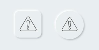 Exclamation line icon in neomorphic design style. Error signs vector illustration.