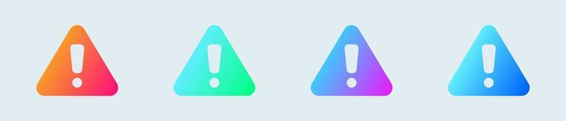 Exclamation solid icon in gradient colors. Error signs vector illustration.
