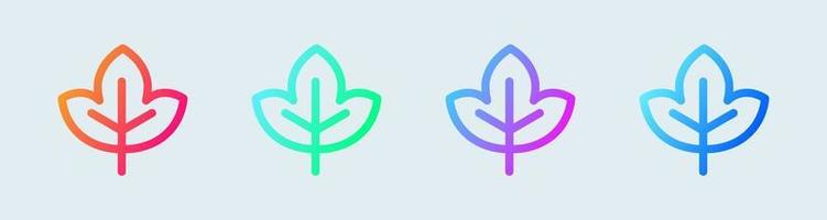 Maple line icon in gradient colors. Leaf signs vector illustration.