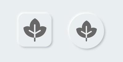 Maple solid icon in neomorphic design style. Leaf signs vector illustration.