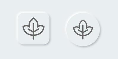 Maple line icon in neomorphic design style. Leaf signs vector illustration.