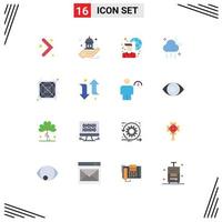 16 User Interface Flat Color Pack of modern Signs and Symbols of supply hardware internet connectivity weather storage Editable Pack of Creative Vector Design Elements