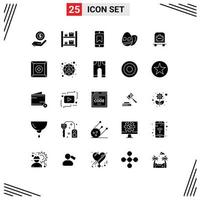 paquete de iconos de vector de stock de 25 signos y símbolos de línea para logros de equipaje de bolsa elementos de diseño de vector editable de pascua de hotel