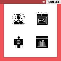 Mobile Interface Solid Glyph Set of Pictograms of development patient web online radiology Editable Vector Design Elements